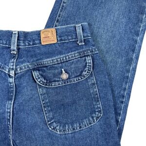 Vtg 90s Lee Riders Women's Jeans 8L Blue High Rise USA Made Chore‎ Utility Denim